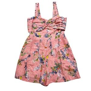 Anthropologie Ranna Gill Linen Blend Scallop Romper Large